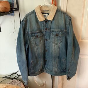 Old Navy Blue Denim Jacket with Cream Collar